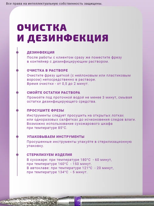 КМИЗ Набор алмазных фрез SILK для маникюра и педикюра, 5 шт, фото 5