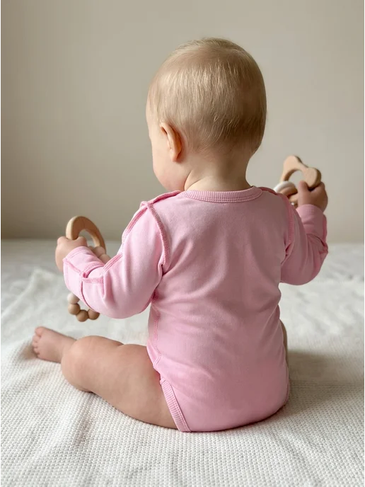 Kari baby Боди для новорожденных девочек с длинным рукавом, розовый, фото 3