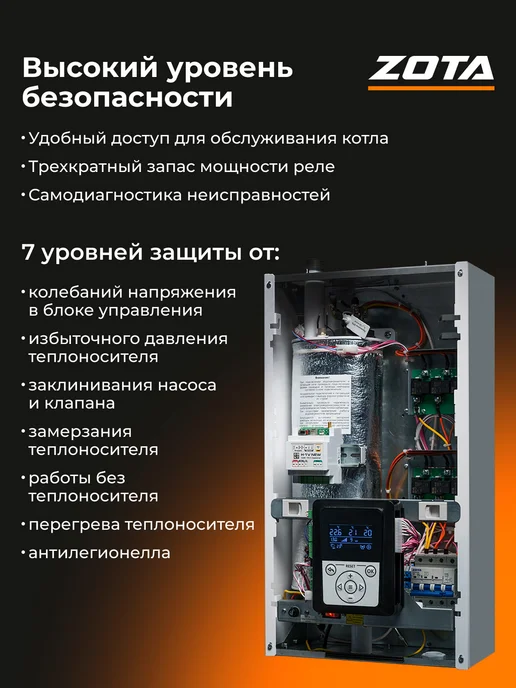 Zota Электрокотел отопления для дома LUX-X 12 кВт (120 м2), белый, фото 3