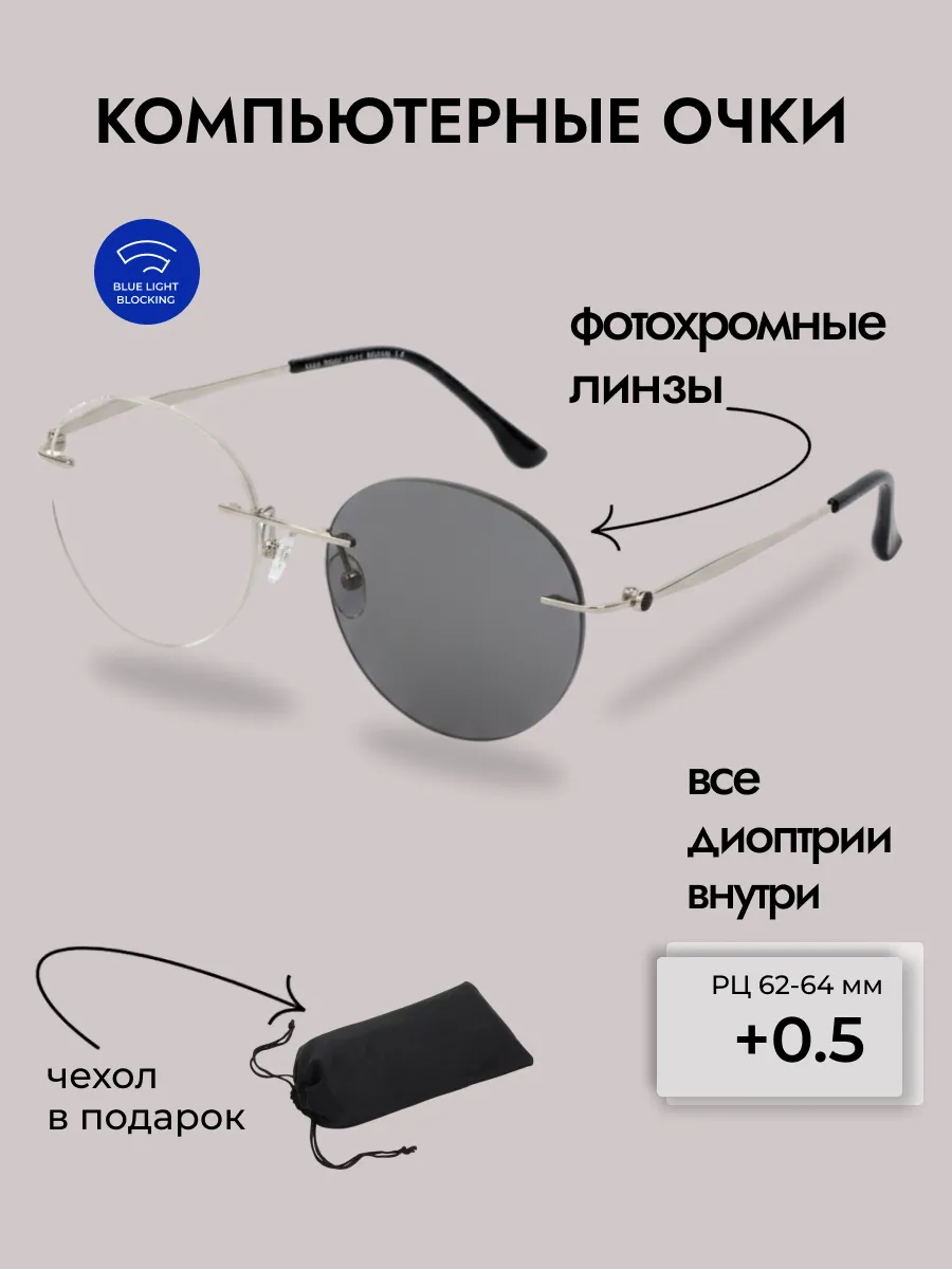 Очки для зрения женские круглые фотохромные