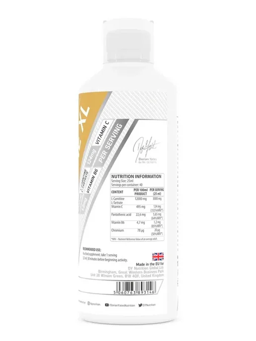 Dorian Yates Nutrition Л-Карнитин c витамином В6, С и Хромом Жиросжигатель Вишня, 1 л, фото 2