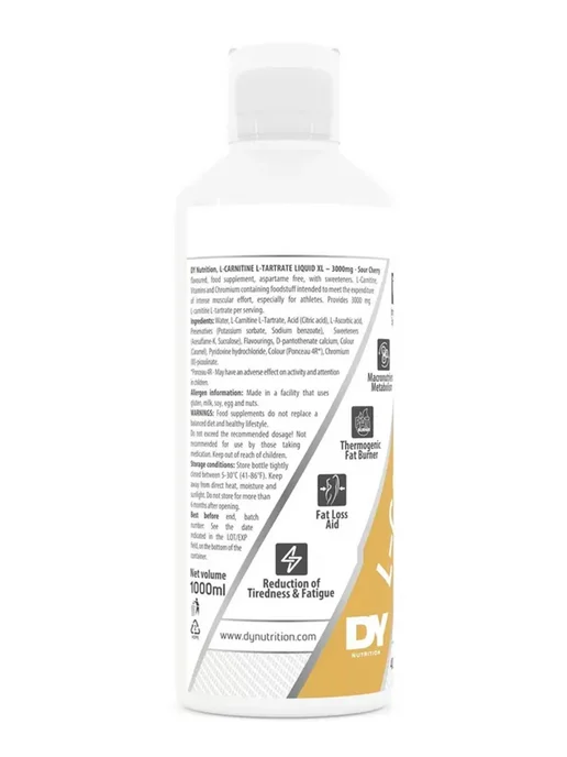 Dorian Yates Nutrition Л-Карнитин c витамином В6, С и Хромом Жиросжигатель Вишня, 1 л, фото 3