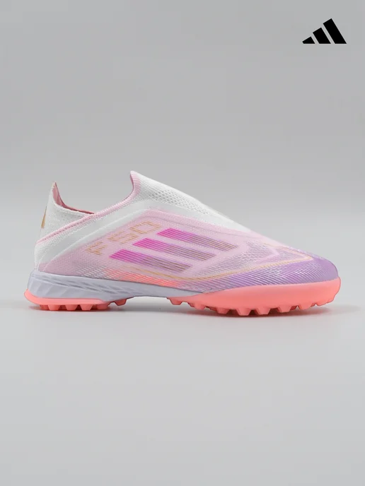 tempo.football Детские футбольные бутсы без шнурков Adidas F50, белый, фото 3