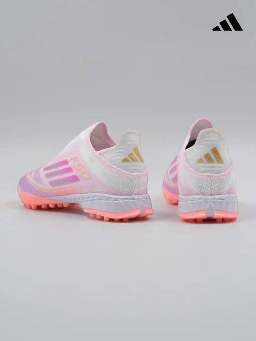 tempo.football Детские футбольные бутсы без шнурков Adidas F50, белый, фото 5