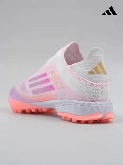 tempo.football Детские футбольные бутсы без шнурков Adidas F50, белый, фото 7