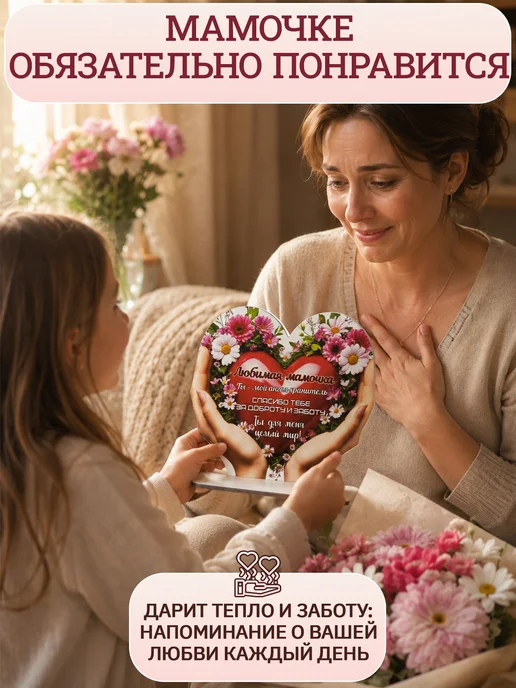 ComfyDecor Подарок для мамы открытка на подставке, белый, фото 6