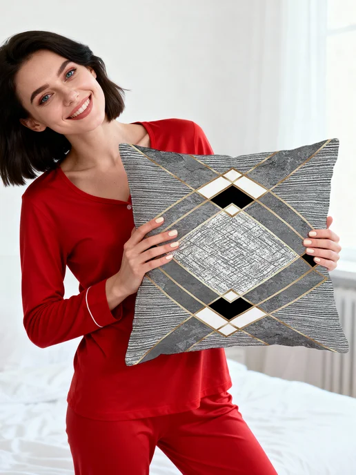 SoBag Подушка декоративная интерьерная абстракция 45х45 см, 45x45 см, фото 3