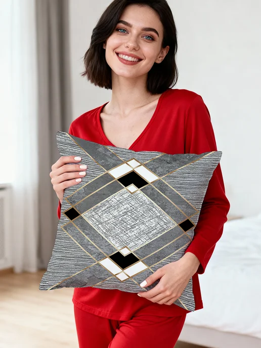 SoBag Подушка декоративная интерьерная абстракция 45х45 см, 45x45 см, фото 4