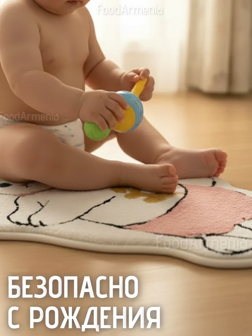 Foodarmenia Коврик Зайка детский прикроватный 40х80 см, 40x80 см, фото 3