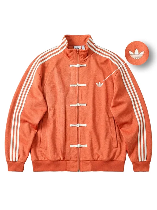 FAKE ID Кофта олимпийка в китайском стиле Adidas зипка у2к худи, красный