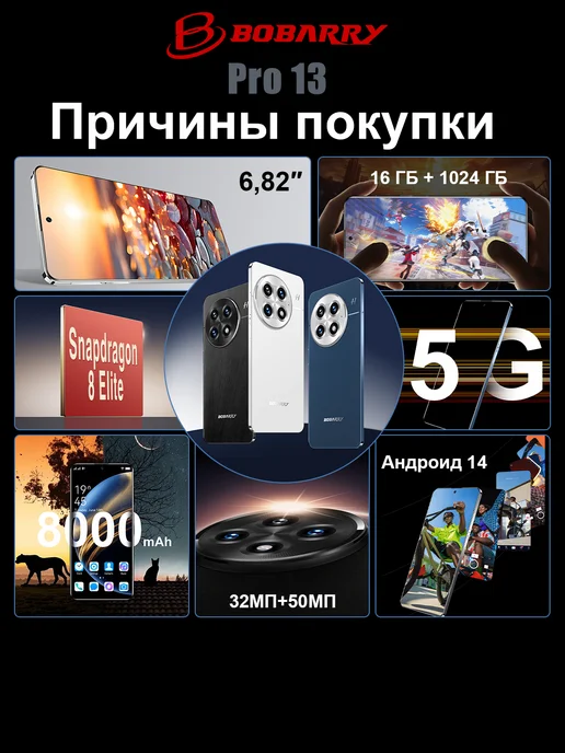 Смартфон Bobarry Gt30 Pro 16/1024 ГБ, синий, фото 4