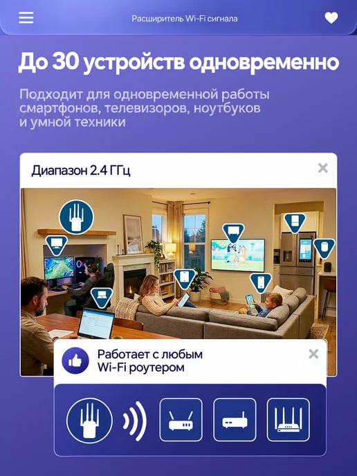Усилитель сигнала wi-fi белый, репитер Wi-Fi, 2.4 Ггц, белый, фото 6
