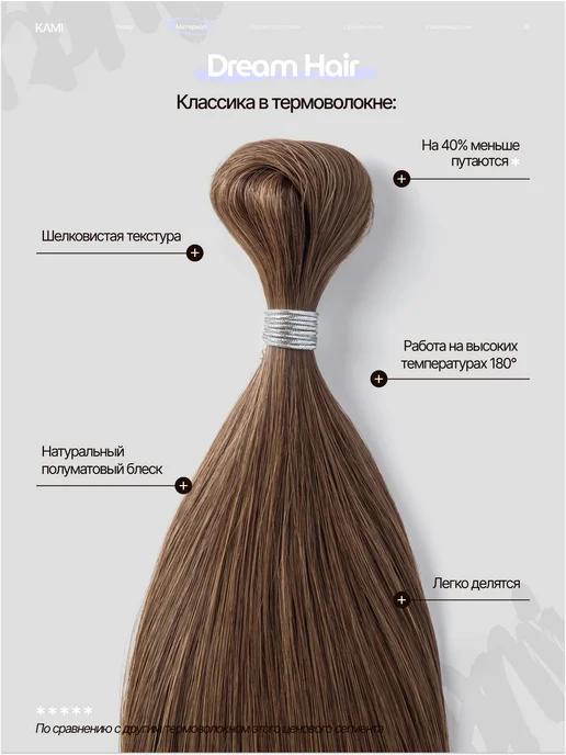 Kami Волосы для наращивания биопротеиновые NATURAL BROWN 200гр, 200 г, фото 2