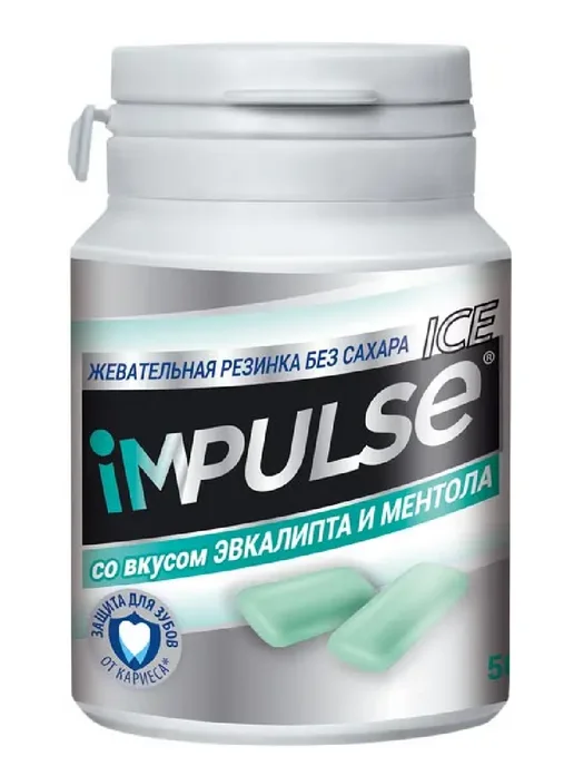 KDV Жевательная резинка Impulse ICE WHITE Эвкалипт, 6 шт, 6 шт, фото 3