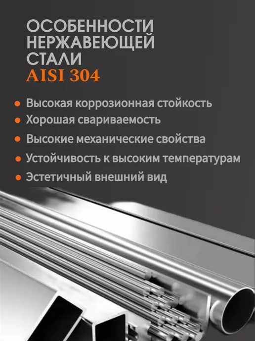 Труба нержавеющая профильная 30х30х2мм шлифованная, дл. 1м, 30x30x2 мм, 1 м, фото 2