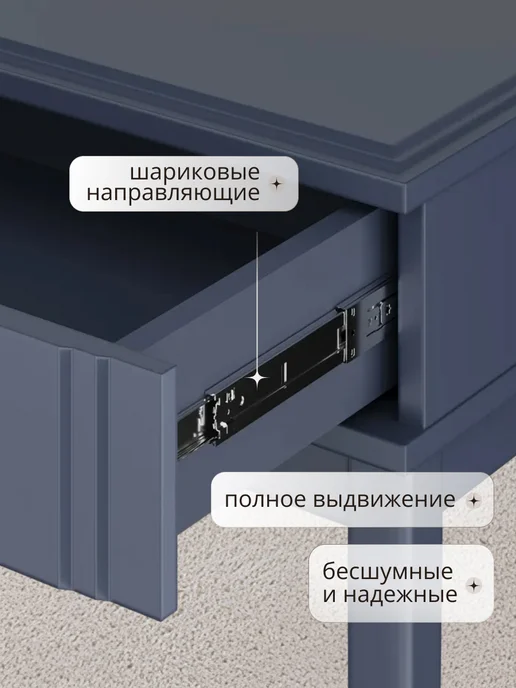 Туалетный столик с ящиками на ножках в спальню Джали синий, синий, фото 6