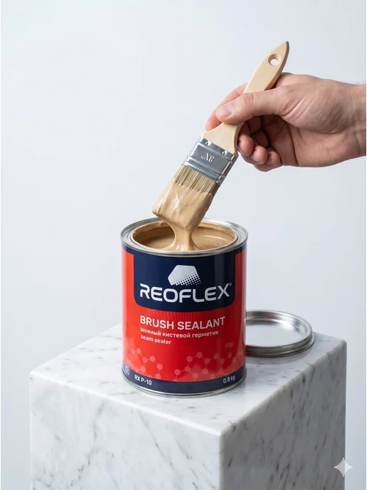 Reoflex Герметик шовный Реофлекс бежевый под кисть,0,8 кг, 800 г, фото 7