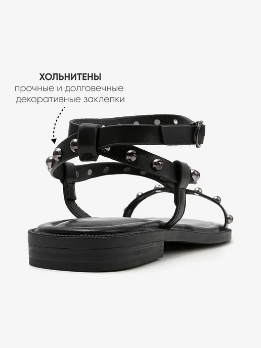 Dino Ricci Select Босоножки летние без каблука с ремешком на щиколотке, черный, фото 4