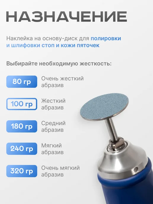 ELNAIL PRO Сменные файлы для педикюра SOFT M 100 грит Push Up, 50 шт, фото 3