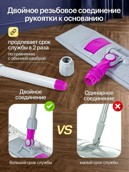 CityUP SHOP Швабра для пола простая, без ведра, серый, фото 3
