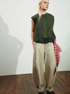 Брюки barrel fit костюмные со средней посадкой