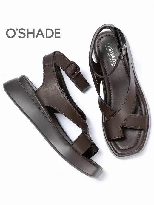 O`SHADE Босоножки женские летние на платформе через палец, коричневый, фото 7