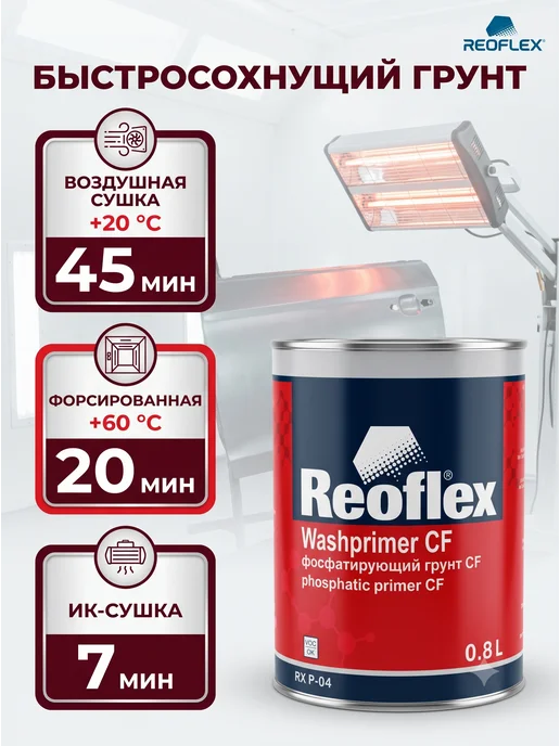 Reoflex Грунт Реофлекс кислотный фосфатирующий серый 0,8 л, 800 мл, фото 5