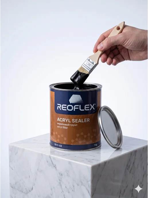 Reoflex Грунт Реофлекс акриловый белый 1 кг, 1 кг, черный, фото 8