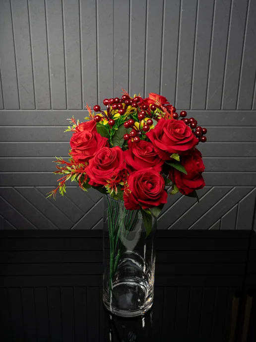 Wild-Flowers Искусственные цветы розы, красный, фото 2