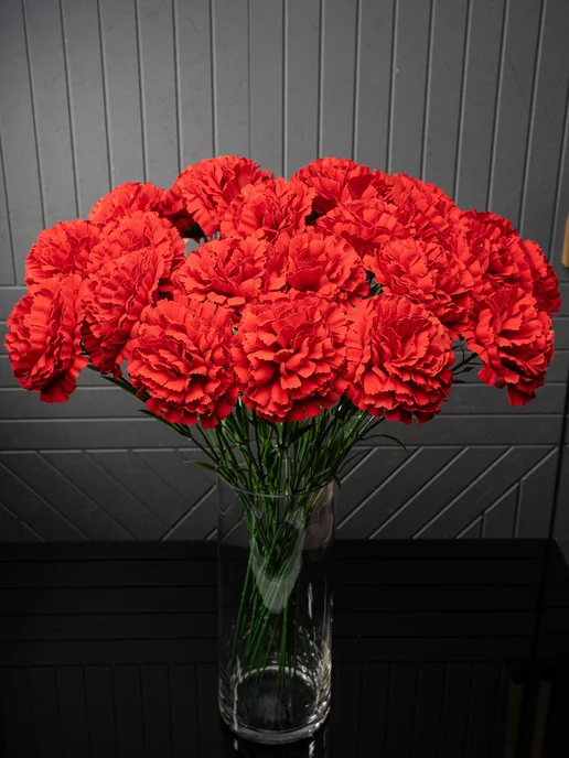 Wild-Flowers Бархатные гвоздики искусственные для кладбище, красный, фото 2