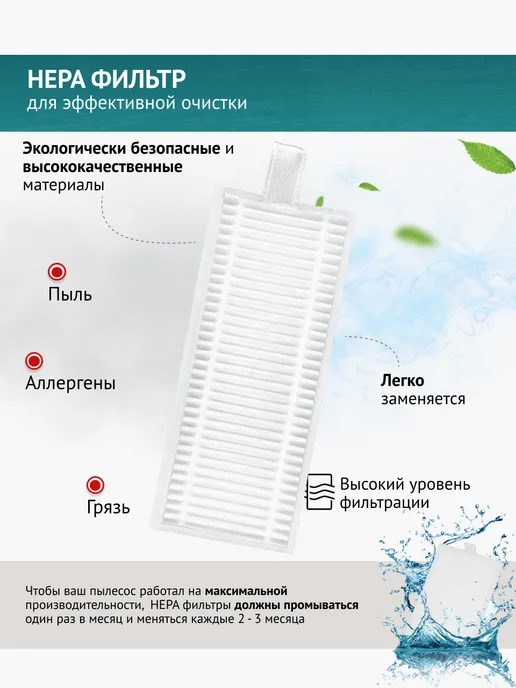 DOCTOR FILTERS HEPA фильтр 2 шт. для Tefal X-plorer Serie 75S, 2 шт, фото 2