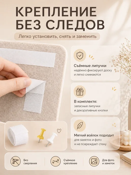 Доска для заметок и фото на стену 40x60 см, 40x60 см, фото 5
