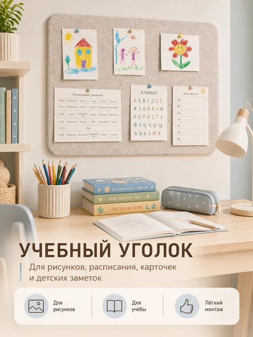 Доска для заметок и фото на стену 40x60 см, 40x60 см, фото 7