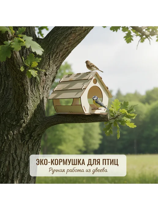 Скворечник-кормушка, белый, фото 2