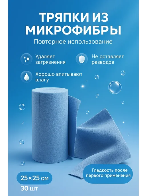 КС292 Салфетки для уборки и кухни из микрофибры, 30 шт, фото 3