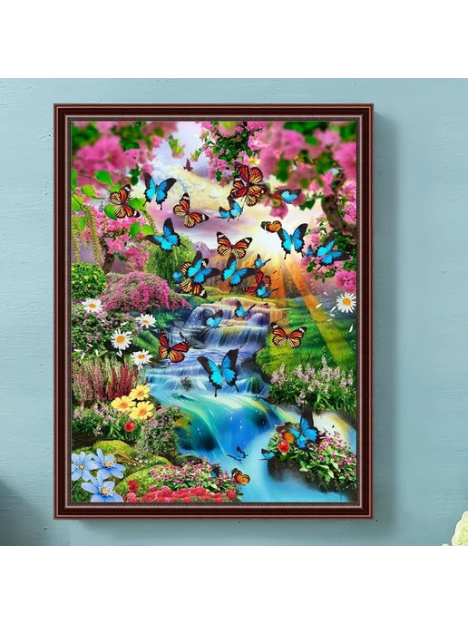 Диамантовая мозаика 5D водопад, 30x40см, для дома, 30x40 см, фото 2