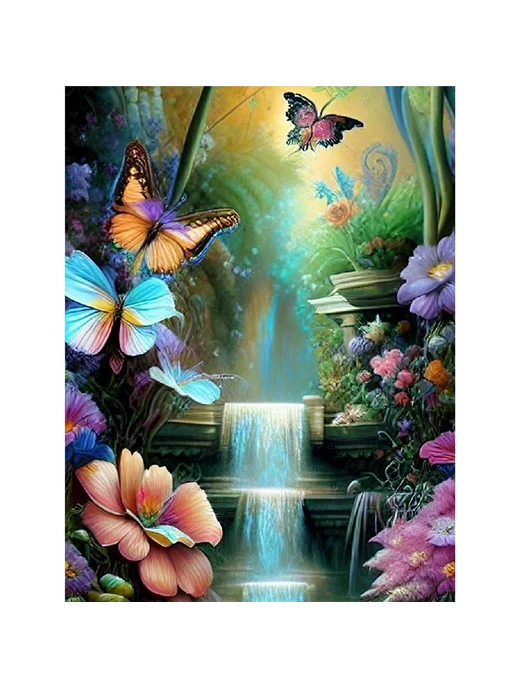 Алмазная мозаика 5D DIY Waterfall, 30x40см, для интерьера, 30x40 см