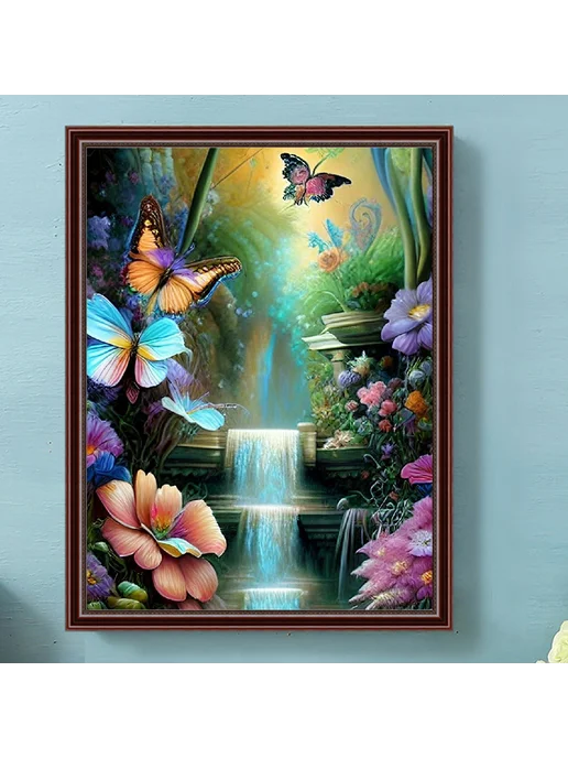 Алмазная мозаика 5D DIY Waterfall, 30x40см, для интерьера, 30x40 см, фото 2