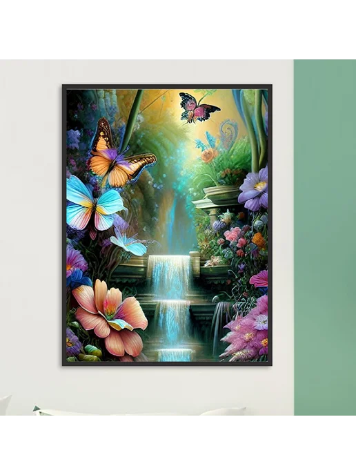 Алмазная мозаика 5D DIY Waterfall, 30x40см, для интерьера, 30x40 см, фото 3
