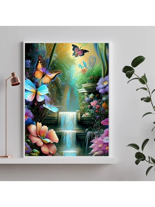 Алмазная мозаика 5D DIY Waterfall, 30x40см, для интерьера, 30x40 см, фото 4