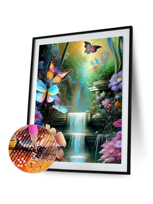 Алмазная мозаика 5D DIY Waterfall, 30x40см, для интерьера, 30x40 см, фото 6