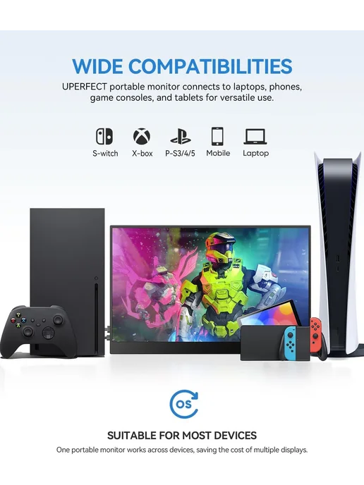Uperfect 17,5" портативный монитор HDMI ультратонкий игровой дисплей, вариант, фото 3