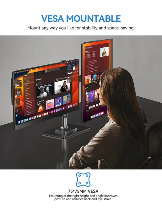 Uperfect 17,5" портативный монитор HDMI ультратонкий игровой дисплей, вариант, фото 7
