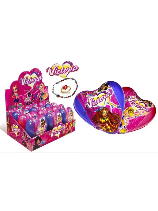 Chocolate eggs Сердце VICTORIA с игрушкой и драже сахарное 1 шт, 1 шт, фото 4