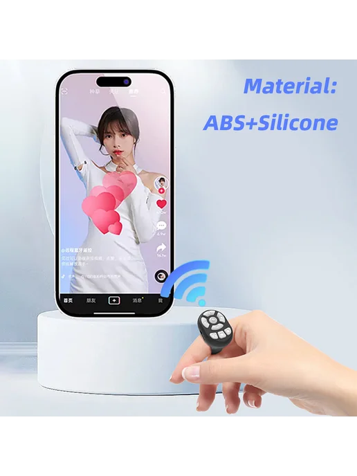 Bluetooth пульт для книг затвор камеры селфи черный, черный, фото 3
