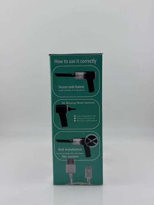 MiMi 2 Ручной мини-пылесос 3-в-1 для клавиатуры и авто USB, черный, фото 5