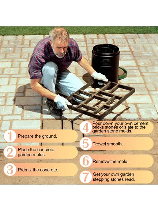 Заготовка для дорожек DIY форма для заливки бетонных блоков, вариант, фото 3