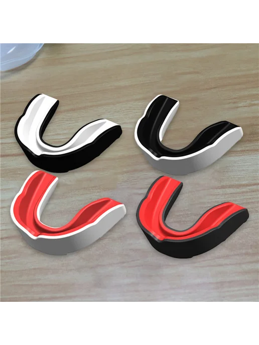 4шт mouth guard для MMA и единоборств, черный белый красный, 4 шт, фото 2