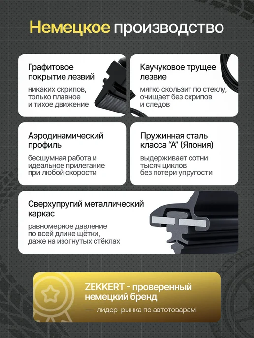 zekkert Гибридные щетки стеклоочистителя Opel Astra J 70 на 65, вариант, фото 3