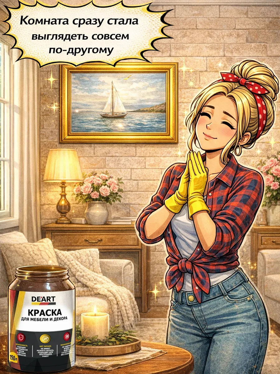 Краска для декора и мебели 150гр кофе с молоком фото 6